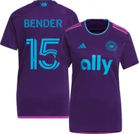 adidas Women's Charlotte FC 2023 Ben Bender #15 Secondary Replica Jersey