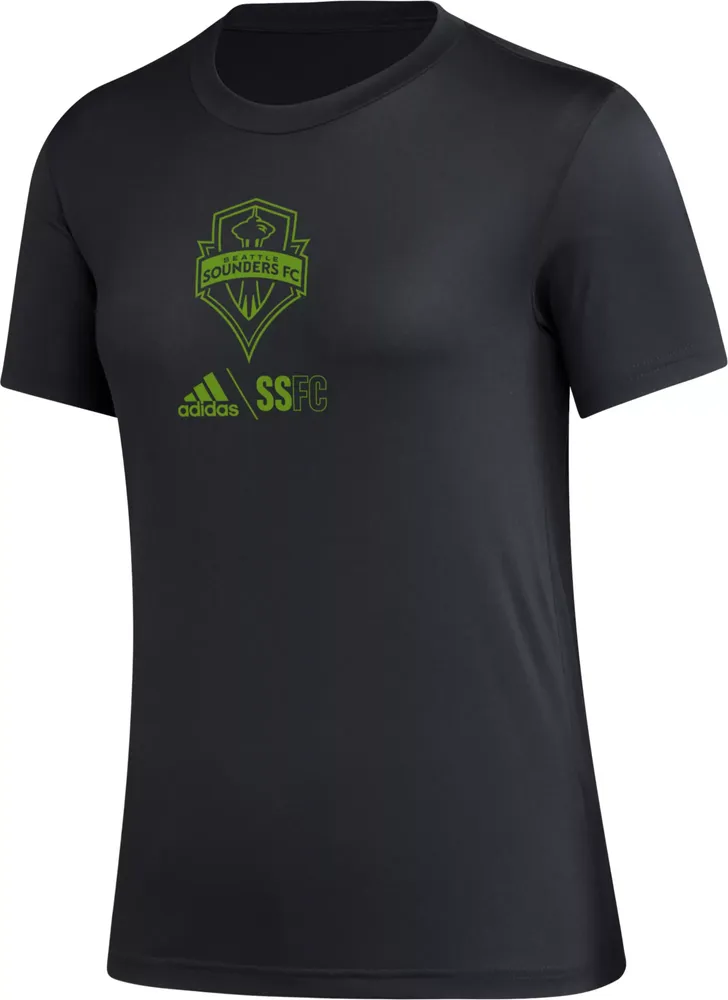 adidas Women's Seattle Sounders Icon Black T-Shirt