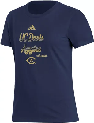 adidas Women's UC Davis Aggies Aggie Blue Amplifier T-Shirt