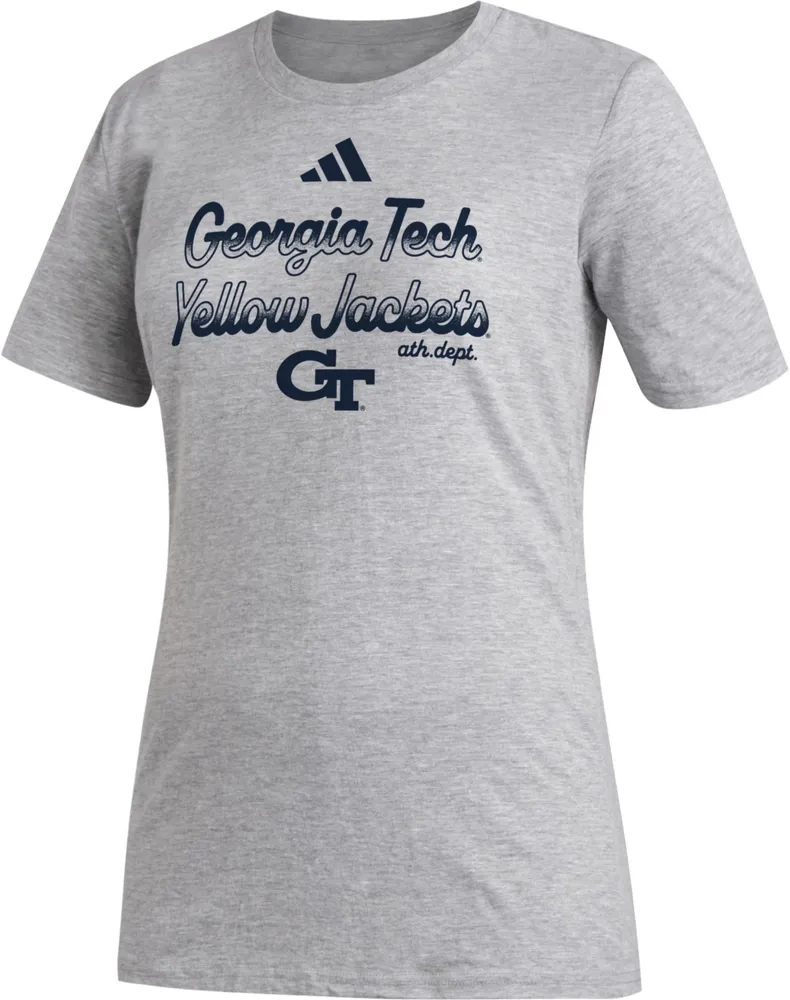 adidas Women's Georgia Tech Yellow Jackets Grey Outline T-Shirt