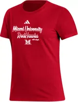 adidas Women's Miami RedHawks  Red Amplifier T-Shirt