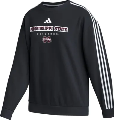 adidas Women's Mississippi State Bulldogs Black Oversize Pullover Fleece Hoodie