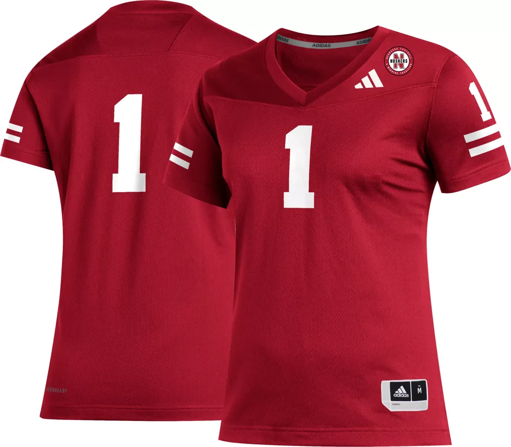 adidas Women's Nebraska Cornhuskers Scarlet Celebrating 100 Years Replica Football Jersey