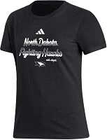 adidas Women's North Dakota Fighting Hawks Black Amplifier T-Shirt