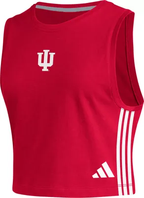 adidas Women's Indiana Hoosiers Crimson Cropped Tank Top