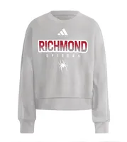 adidas Women's Richmond Spiders Grey 3-Stripe Crew Pullover Sweatshirt