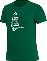 adidas Women's South Florida Bulls Green Amplifier T-Shirt