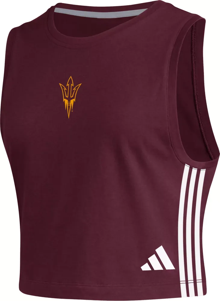 adidas Women's Arizona State Sun Devils Maroon Cropped Tank Top