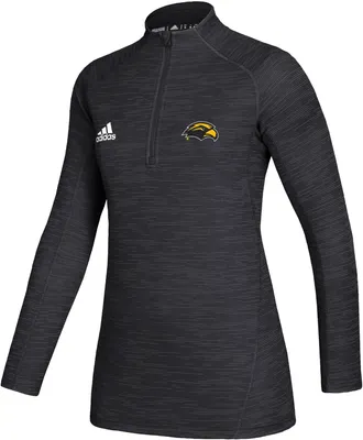 adidas Women's Southern Miss Golden Eagles Black Performance Game Mode 1/4 Zip