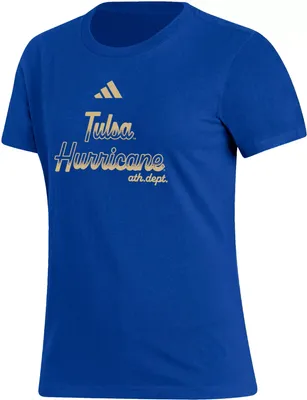 adidas Women's Tulsa Golden Hurricane Blue Amplifier T-Shirt