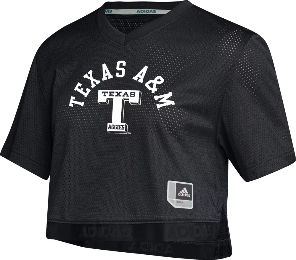 adidas Women's Texas A&M Aggies Black Cropped Football Jersey