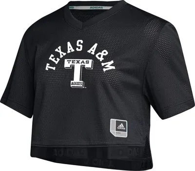 adidas Women's Texas A&M Aggies Black Cropped Football Jersey