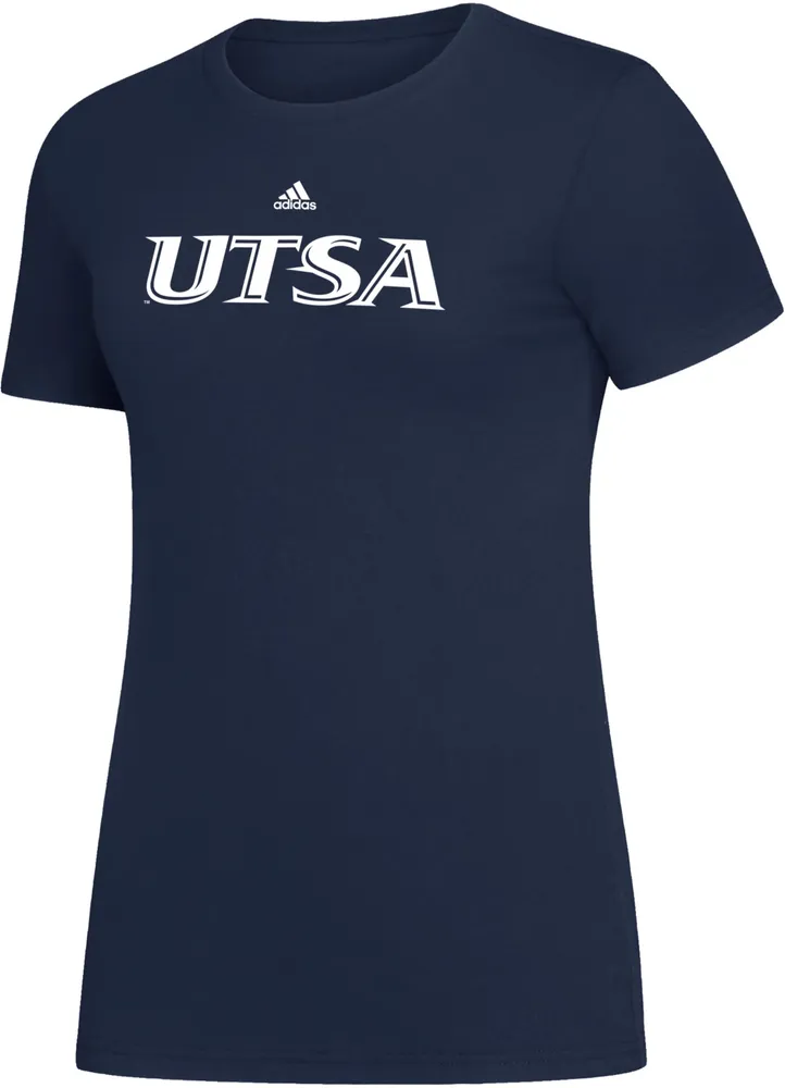 adidas Women's UT San Antonio Roadrunners Blue Amplifier Wordmark T-Shirt