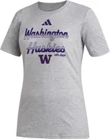 adidas Women's Washington Huskies Grey Outline T-Shirt