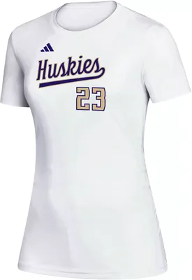 adidas Women's Washington Huskies White Trophy Hustle T-Shirt