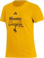 adidas Women's Wyoming Cowboys Gold Amplifier T-Shirt