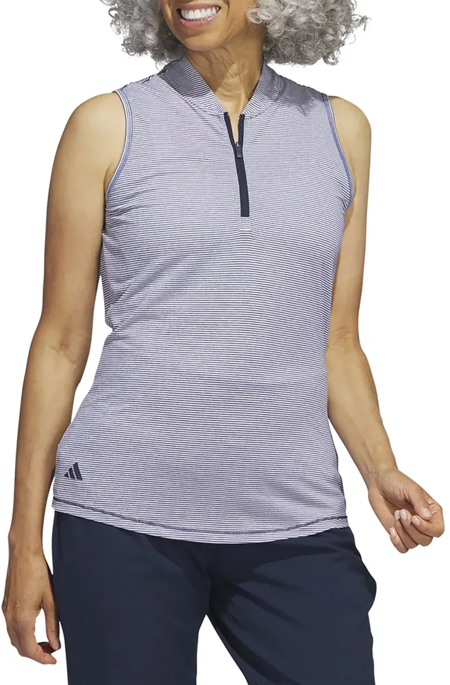 adidas Women's Two Color Ottoman Sleeveless Golf Polo