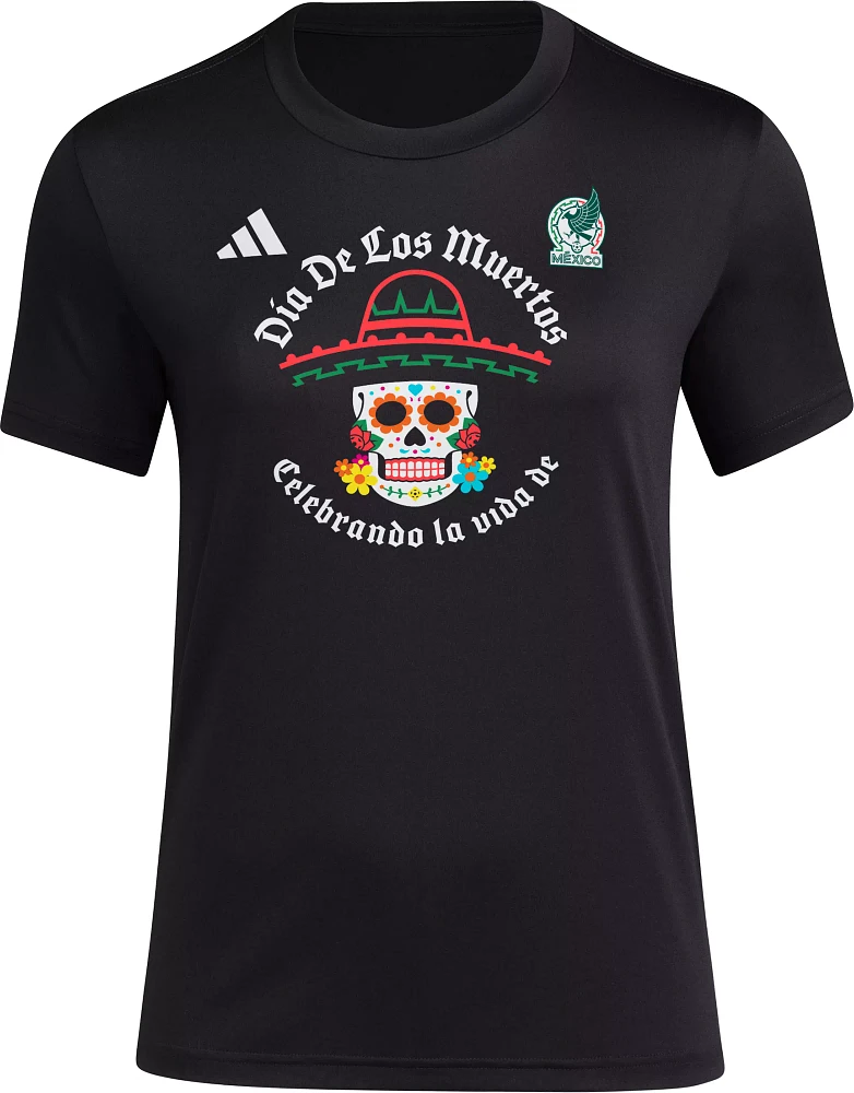 adidas Women's Mexico 2023 Day of the Dead Black T-Shirt