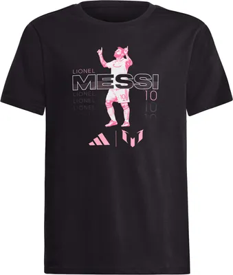 adidas Youth Lionel Messi #10 Celebrate Black T-Shirt