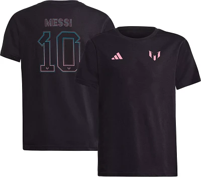 adidas Youth Miami Messi LM #10 Black Name and Number T-Shirt