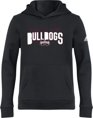 adidas Youth Mississippi State Bulldogs Black Oversize Pullover Fleece Hoodie