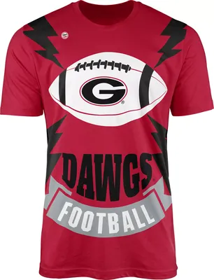Dyme Lyfe Men's Georgia Bulldogs Red Football Bolt T-Shirt