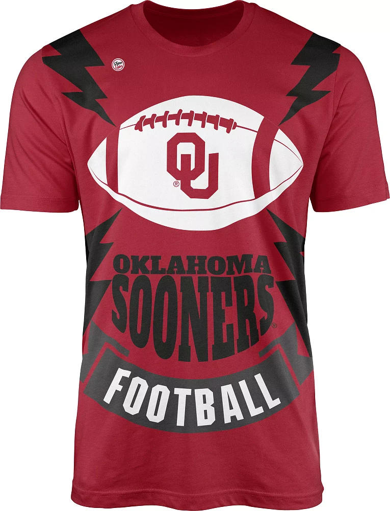 Dyme Lyfe Men's Oklahoma Sooners Crimson Football Bolt T-Shirt