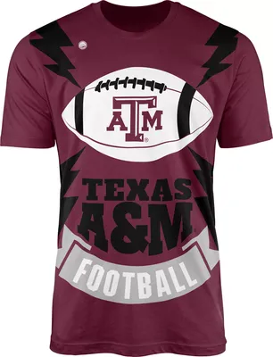 Dyme Lyfe Men's Texas A&M Aggies Maroon Football Bolt T-Shirt
