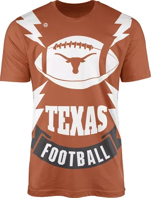Dyme Lyfe Men's Texas Longhorns Orange Football Bolt T-Shirt