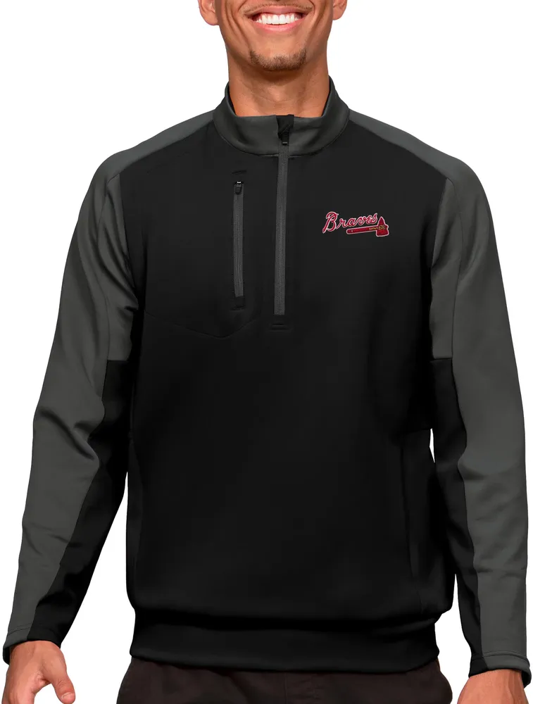 Antigua Atlanta Braves Black Team Pullover