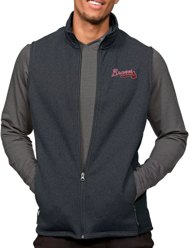 Antigua Men's Atlanta Braves Charcoal Course Vest