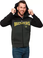 Antigua Men's Milwaukee Brewers Black Protect Jacket