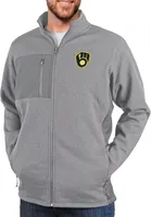 Antigua Men's Milwaukee Brewers Gray Course Jacket