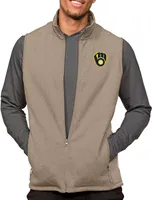 Antigua Men's Milwaukee Brewers Oatmeal Course Vest