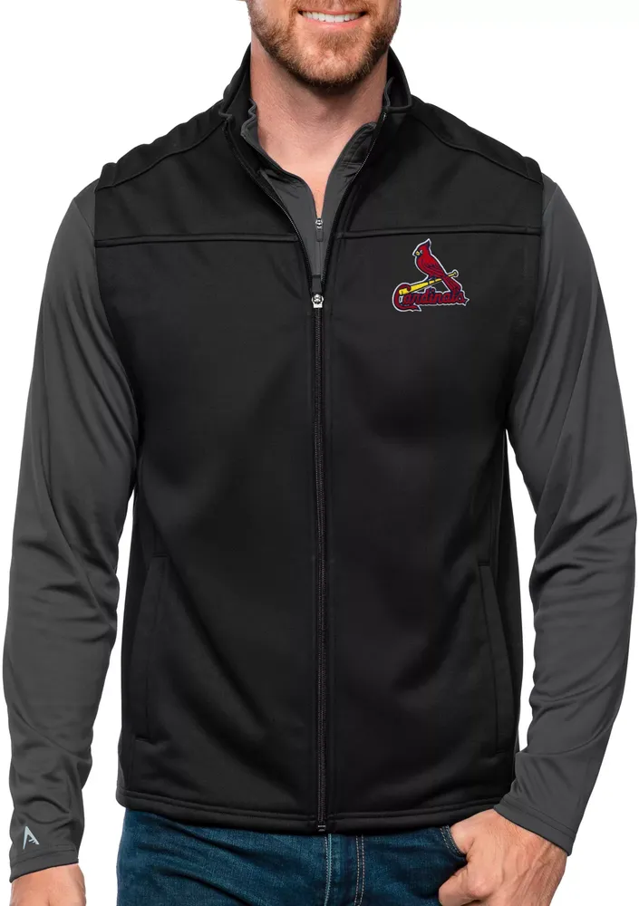 Antigua Men's St. Louis Cardinals Black Links Golf Vest