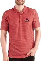 Antigua Men's St. Louis Cardinals Dark Red Striped Polo