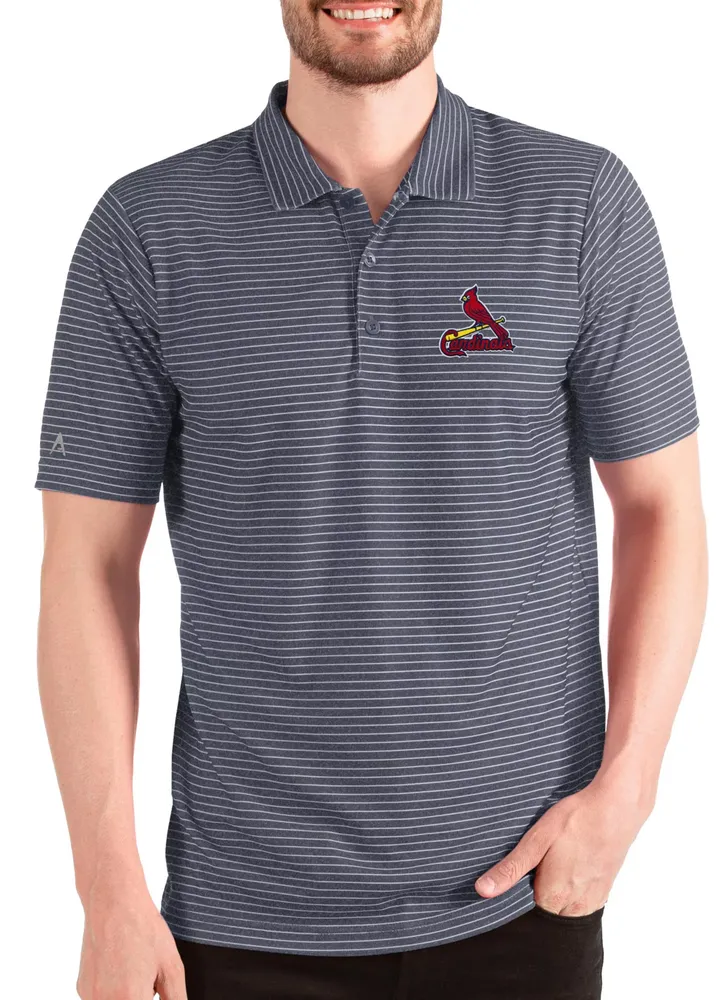 Antigua Men's St. Louis Cardinals Navy Striped Polo