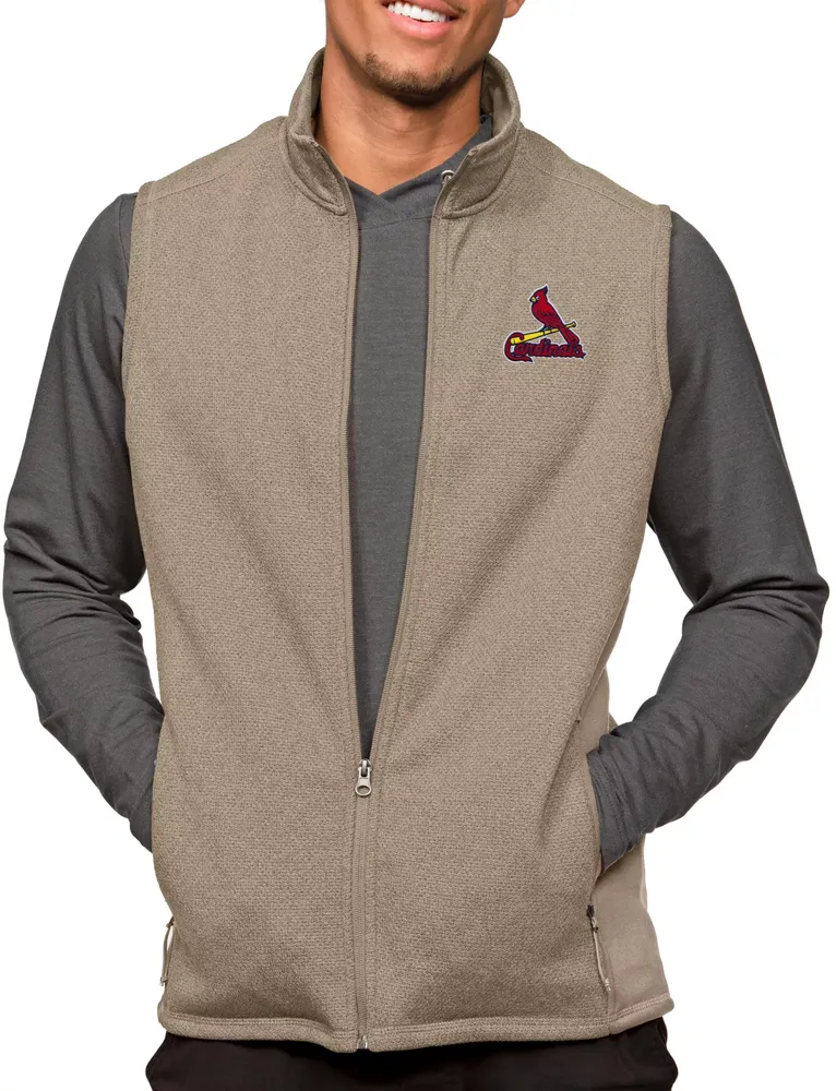 Antigua Men's St. Louis Cardinals Oatmeal Course Vest