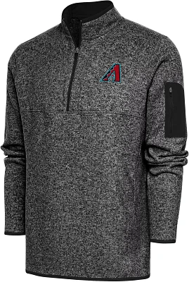 Antigua Men's Arizona Diamondbacks Oatmeal Fortune Quarter-Zip Pullover