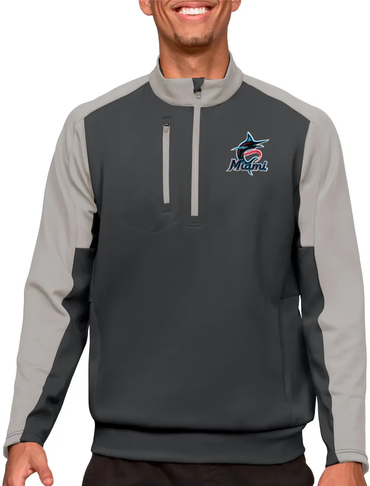 Antigua Miami Marlins Carbon Team Pullover