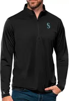 Antigua Men's Seattle Mariners Black Tribute 1/4 Zip Pullover