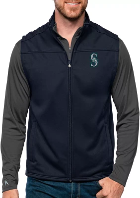 Antigua Men's Seattle Mariners Navy Links Golf Vest