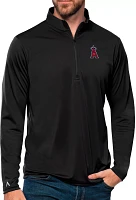 Antigua Men's Los Angeles Angels Black Tribute 1/4 Zip Pullover