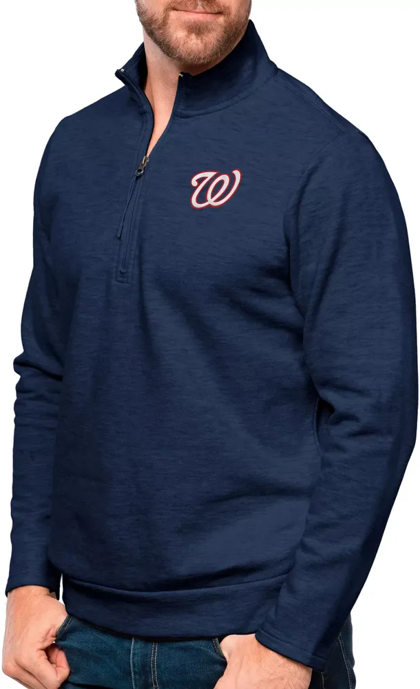 Antigua Men's Washington Nationals Navy Gambit 1/4 Zip Pullover