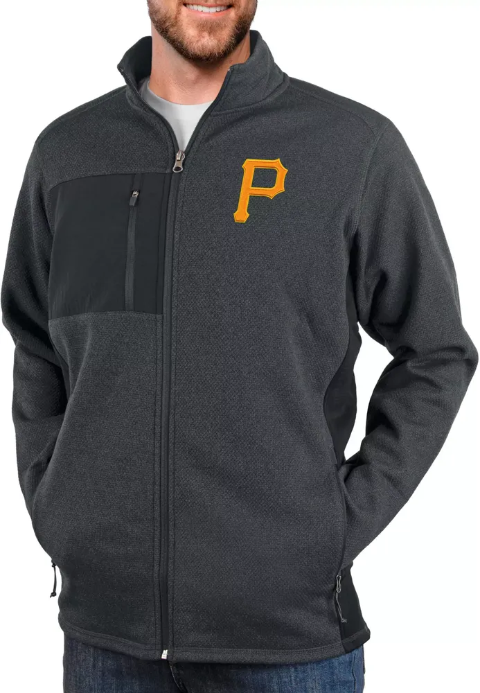 Antigua Men's Pittsburgh Pirates Charcoal Course Jacket