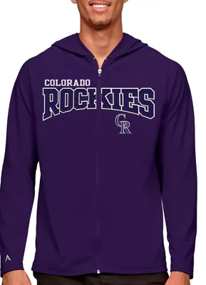 Antigua Men's Colorado Rockies Purple Legacy Full Zip Hoodie