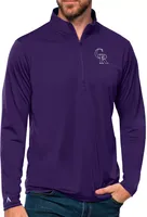 Antigua Women's Colorado Rockies Dark Purple Tribute 1/4 Zip Pullover