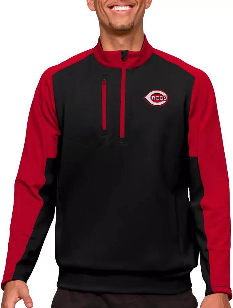 Antigua Cincinnati Reds Black Team Pullover