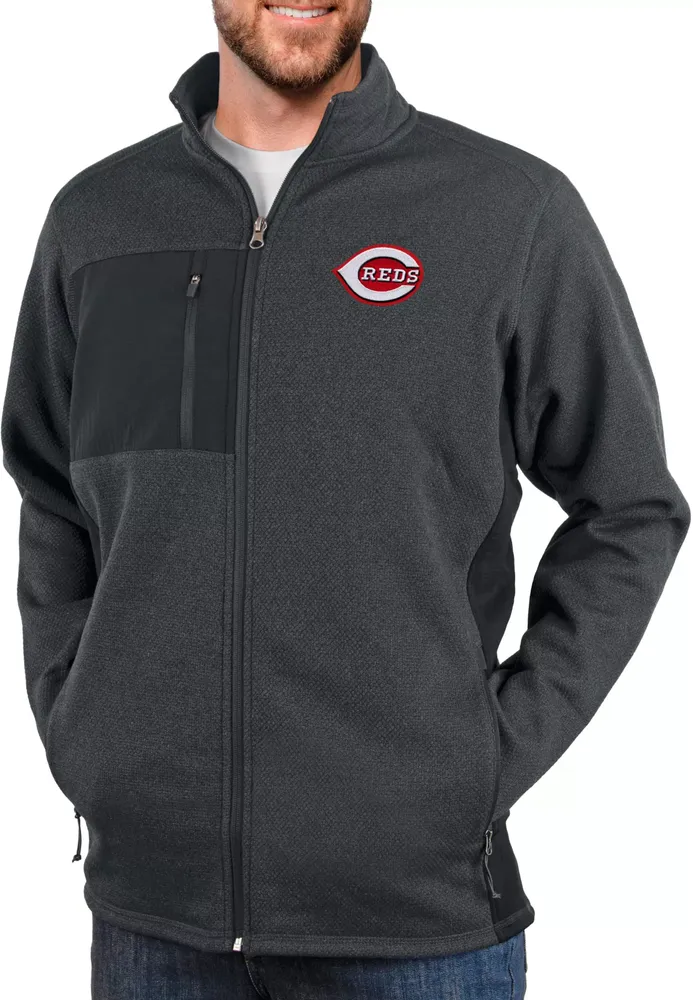 Antigua Men's Cincinnati Reds Charcoal Course Jacket