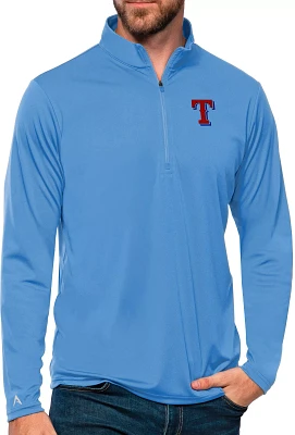 Antigua Women's Texas Rangers Blue Tribute 1/4 Zip Pullover